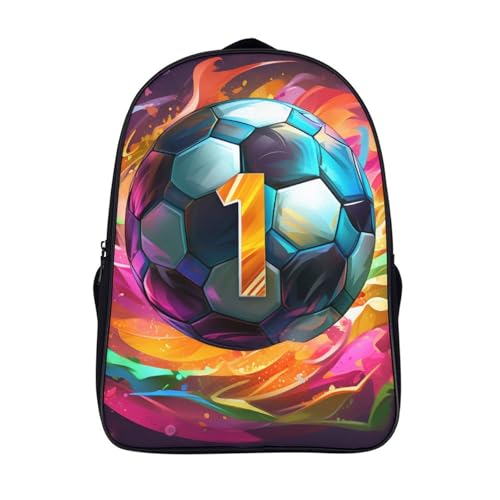 Mochila escolar de fútbol impermeable 40x28x16cm para portátil y viaje universitario