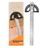 Protractors Angle Ruler Angle Finder Ruler Machinist Protractor Angle Measuring Tool 12-Inch Woodworking Ruler for Woodworking/Carpenter/Construction/Measurement/Hobbyists