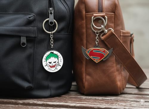 Image of MARVEL THOR Metallic SILVER Hammer,Stormbreaker /Axe & DR STRANGE,CAPTAIN AMERICA SHIELD Spinning KEYCHAIN,Heavy Quality Metal,Combo Pack for Kids Men Women Car Bike Home (BATMAN + SUPERMAN & JOKER)