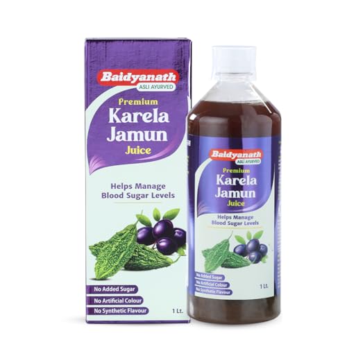 Image of Baidyanath Premium Karela Jamun Juice - 1L | Supports Healthy Blood Sugar Levels Naturally |