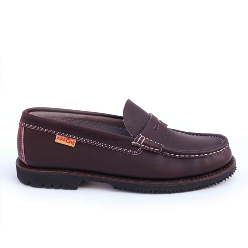 Apache - Mocasín Piel Burdeos Hombre Trail 411-411 para: Hombre Color: Granate Talla: 44