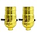 Royal Designs, Inc. Push Through Lamp Socket for Incandescent or LED Bulbs, Polished Brass Finish, Set of 2