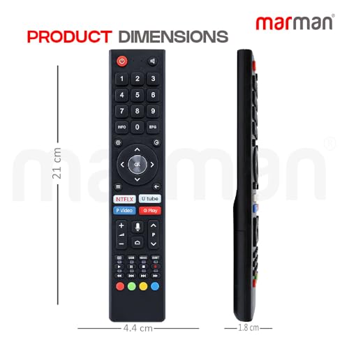 Image of marman Compatible with BPL TV Remote Control Model 43F-A4300 Suitable for Smart 4k HD LED QLED Android televisions with Bluetooth Voice Command and Google Assistant - Pairing Must