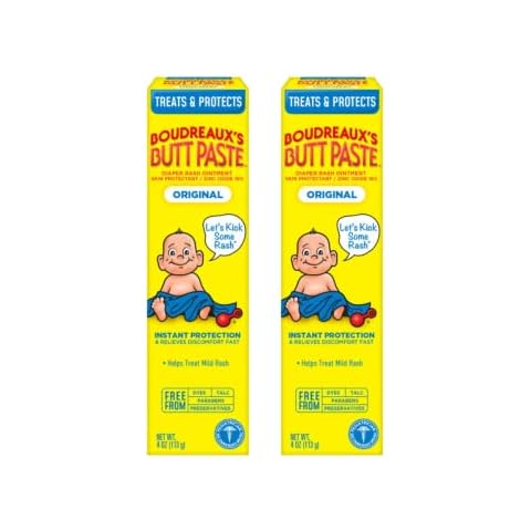 Boudreauxs Butt Paste Diaper Rash Ointment, vJBQdk, Original - Contains 16% Zinc Oxide - Pediatrician Recommended - Paraben and Preservative-Free - 2Pack (4 Ounce) Cover