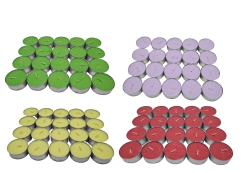 Todostones Vela de té Aromáticas Velas perfumadas - Pack 80 Velas (Aroma Intenso) - Frutas del bosque - Flores Silvestres - Lavanda - Sandia