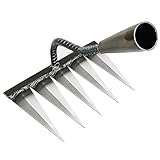 Ironrake The Heavy-Duty Iron Weeding Rake,1pc Iron Rake for Gardening and Weeding with 5 Metal Tines,Weeding Rake for Sturdy Dethatching,Ironrake for Backyard Lawn Loosening Planting Weeding