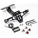 Kronox-Motorcycle-License-Plate-Bracket-Universal-Fender-Eliminator-Kit-includes-Plate-Holder-LED-Light-and-reflective-bolts