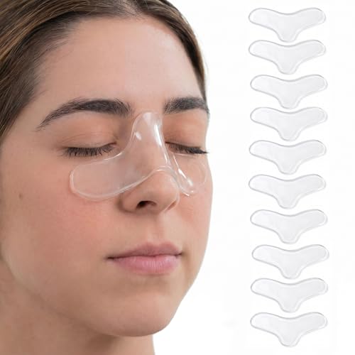 Image of CPAP Nose Pads (Pack of 10), Soft Nasal Gel Pads for CPAP Masks, Leak Prevention, Customizable & Trim-to-Size, Reusable & Washable Nose Protector for Sleep Apnea Therapy