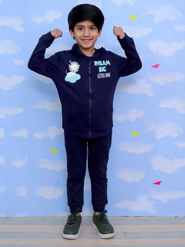 Image of The Mom Store Kids Sweatshirt With Joggers Set| Cotton With French Terry | Cute Prints | Warm | For Boys & Girls | Trendy Winter Sets For Kids | Hoodie And Sweatpant Set