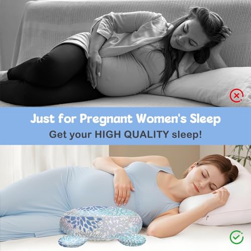 Image of Pregnancy Pillow for Sleeping,Maternity Pillow with Cooling,Maternity Support for Back and Hip Relief,Soft and Comfortable Wedge Pregnancy Pillows Side Sleeping Support for Belly with Removable Cover
