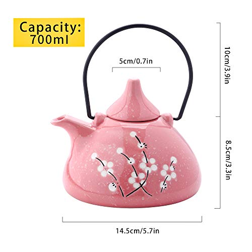 Panbado Kung Fu Theeset - Chinese Keramische Gongfu Theeset Porselein Theeset Geschenkset Met 1 Theepot, 1 Theezeef en 2 Theecopp. Ideale Thee-Infuser voor Kantoor Thuis, Blauw & Oranje Graffiti Patroon - Image 3