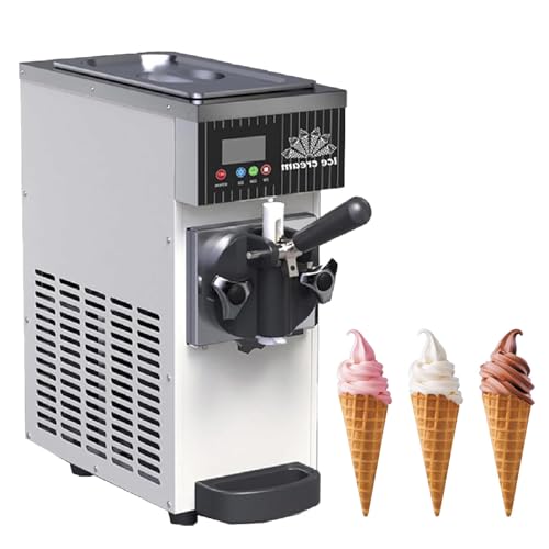 Soft Serve - Máquina de helado de un solo sabor con preenfriamiento y limpieza automática, ideal para fiestas en casa y cafeterías, rendimiento de 4-5 kg/h
