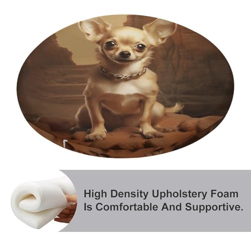 Coussin de chaise rond en mousse de qualité supérieure Chihuahua
