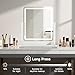 Vanity Mirror with Lights, Height-Adjustable & 360° Rotation, 1/10X Magnification, Three Color Lighting Modes, Makeup Mirror Smart Touch Control, Large Vanity Desk Mirror (17.5in,White)