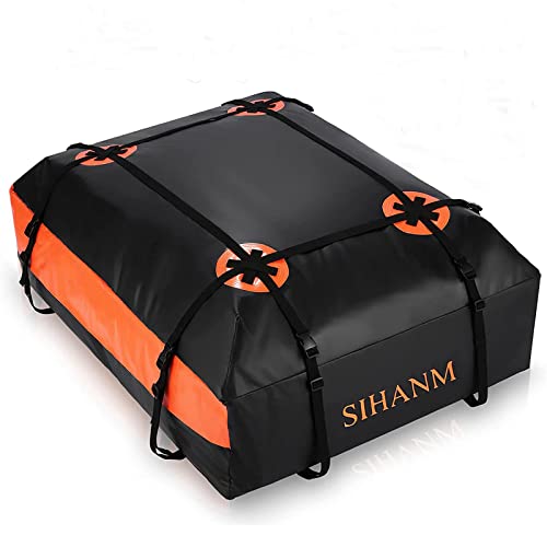 20 Cubic Feet Rooftop Cargo Carrier, Car Roof Cargo Carrier for All Cars with/Without Rack, Waterproof Cargo Carrier Bag, Includes Anti-Slip Mat, Storage Bag & Door Hooks