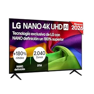LG 50NU800B6LC – TV 50″, Nano 4K UHD AI, Smart TV, WebOS 25 (Actualizable), Procesador Alpha 7 Gen9 AI, 144Hz, HDR10 y Dolby Digital Plus, Magic Remote, Alexa/Google Assistant, Negro