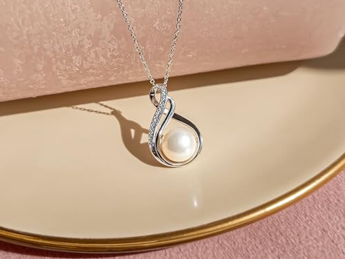 Gifts For Wife Wedding Anniversary - Mothers day gifts - AAA+ Real Pearl Necklaces For Women (18k Gold Plating 925 Sterling Silver) Mothers day necklace ideas Birthday Freshwater Pearl Necklace2