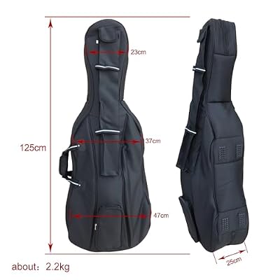 Vetimobato Cello Gig Bag 4/4 Full Size - Waterproof Padded Soft Case with Multiple Pockets, Handle & Adjustable Back Straps,Lightweight Backpack Cover for Travel & Storage (Black)
