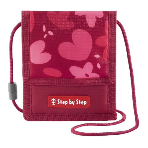 Step by Step Brustbeutel „Wild Horse Nora“, rot, mit Sichtfenster, Münzfach mit Reißverschluss, Schlüsselbefestigung, zum Umhängen, für Kinder ab der 1. Klasse