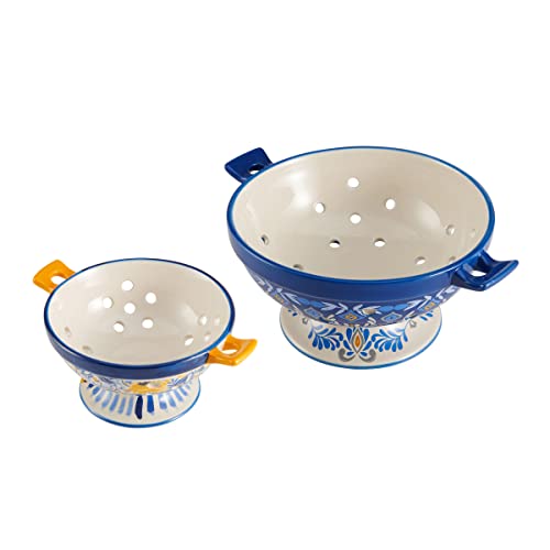 Fitz & Floyd 5279468 Fitz And Floyd Madeline Ceramic Set Of 2 Colanders thumb #1