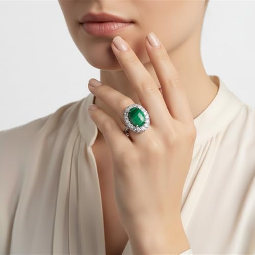 Anillo de corte ovalado en plata 925, joyería de moda para el día a día 5