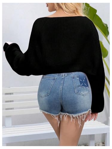 Women's Plus Size Cropped Cardigan Long Sleeve Open Front Ribbed Knit Bolero Shrugs Sweater2