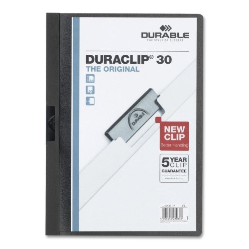 DBLWholesale CASE of 25 - Durable Duraclip Report Covers-DuraClip Report Cover, 30 Sheet Capacity, 11"x8-1/2", Black