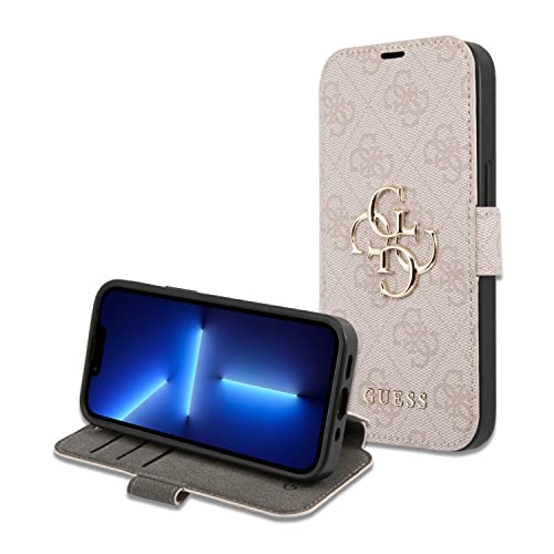 GUESS GUBKP13X4GMGPI Coque pour iPhone 13 Pro Max 6,7" Rose hĂŞtre 4G Big Metal L