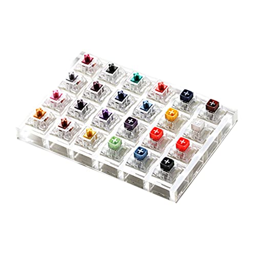 MX Tester Sampler 24 Touches pour Clavier Mécanique avec Base Acrylique Transparente