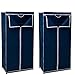 Tradineur - Pack de 2 Armarios Modelo Lidia 160 x 75 x 46 cm, Organizador Ropa Plegable de Tela, ropero Tejido no Tejido, guardarropa Desmontable con Cremallera, Estante y Barra, Color Aleatorio