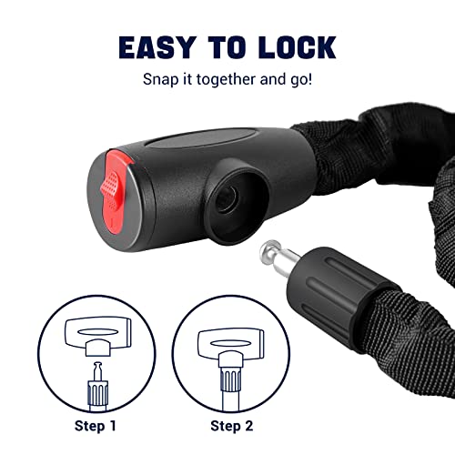 Bike Chain Locks Heavy Duty, Bicycle Anti-Theft Lock For Scooter& Motorcycle Security With 2 Keys-1.2M Long #TOP6