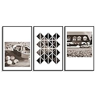 3 Piece Framed Canvas Wall Art Black and White Scenery Canvas Prints Home Artwork Decoration for Living Room,Bedroom - 16