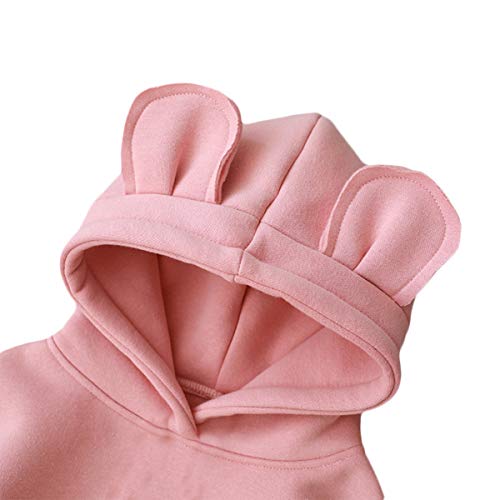 Famuka Unisex Toddlers Sweatshirt Solid Colors Baby Hoodie (Pink, 18-24 Months) #TOP2