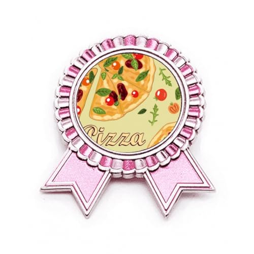 Broche rose Pizza Italy Tomate en métal taille M pour customiser vos vêtements