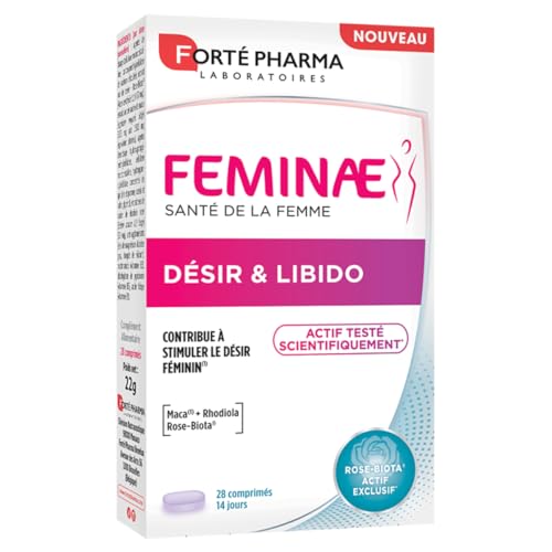 Forté Pharma - Feminae Désir & Libido - Bien etre femme, Libido femme, Fatigue, Régulation hormonale - MACA, Rose biota, Rhodiola, Vitamines - 28...