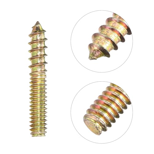 Image of uxcell 1 /4-20x1-1 /2 Hanger Bolts, 12pcs Double Ended Screws Wood Dowel Screws for Furniture