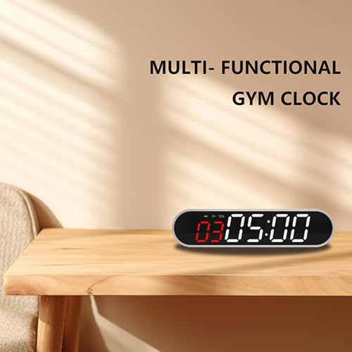Timer Intervallometrico per Allenamento, Cronometro Sportivo Magnetico e Ricaricabile, 1500 mAh, Orologio Digitale a LED per Palestra, Crossfit, HIIT, Tabata e Boxe
