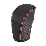 X AUTOHAUX Car Faux Leather Gear Shift Knob Cover for Volkswagen Jetta Tiguan 2011-2019 Passat Beetle 2012-2019 Atlas 2018-2019 CC 2013-2017 Red Line