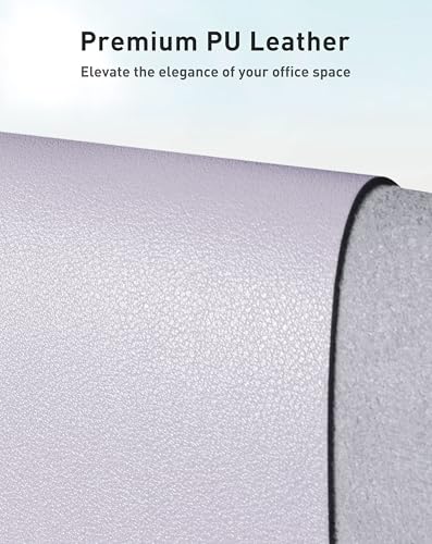 Image of Aothia Faux Leather Desk Mat - Large Mouse Pad, Non-Slip PU Leather Blotter, Waterproof Writing Surface for Office and Home (Soft Lavender, 42 inch x 17 inch)