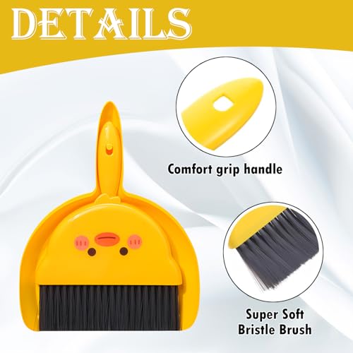 JYJLLM Ultimate Kehrschaufel und Besen Set mit Mini-Bürste und Küchenbesen, gelbes Huhn – Bild 5