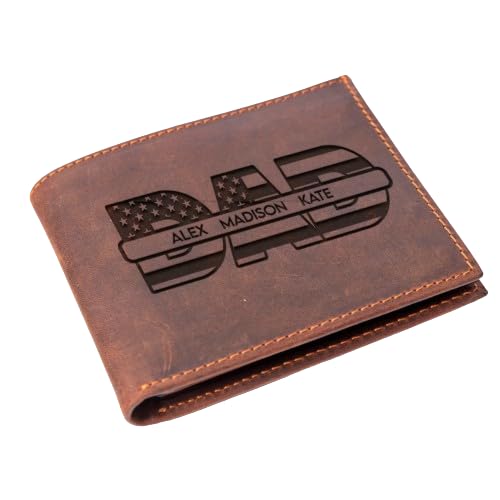 Personalized Christmas Gifts, Wallet For Men,Gifts For Dad,Husband, Engraved Name Wallet, Custom Wallets for Men