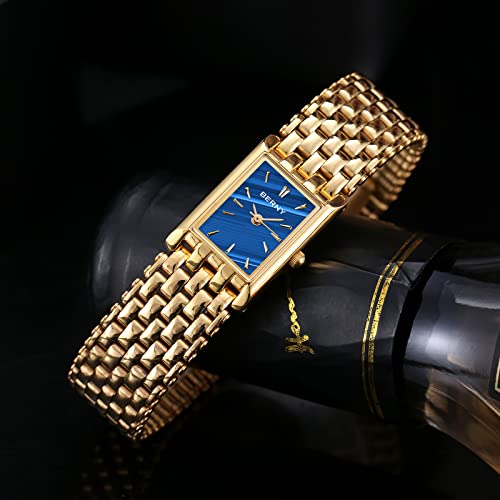 Image of BERNY Gold Watches for Women Updated Ladies Quartz Wrist Watches Stainless Steel Band Womens Small Gold Watch Luxury Casual Fashion Bracelet Tools Included