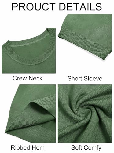 Image of Imily Bela Womens Summer Short Sleeve Sweater Dressy Casual Crew Neck Knit Tops Fashion Pullover Shirts