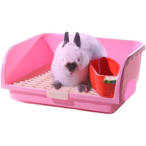 Oncpcare Super Large Rabbit Litter Box, Small Animal Restroom Square Rabbit Litter Pan Toilet Chinchilla Potty Training Guinea Pig Litter Tray for Mink Squirrel Weasel Cover