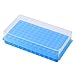 YOKIVE Tube Rack, Double Panel with Lid Plastic Test Tube Rack Holder | Great for 10.5mm, 8.5mm Lab Test Tube(Blue, 96-Sockets)