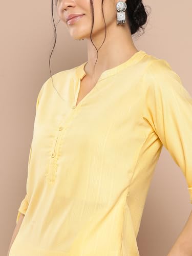 Image of Libas Womens Woven Design Viscose Straight Kurta for Women Suit