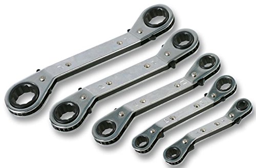 Juego de llaves inglesas, trinquete desplazado MM 5 piezas, juego de llaves y llaves, cantidad X 1 | D00227