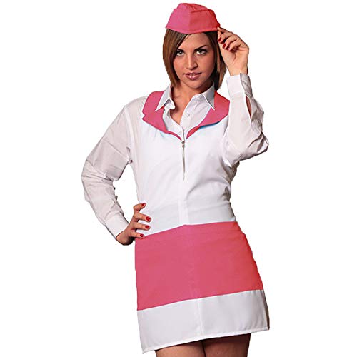 Fratelli ditalia Tablier zippé pour femme, salle d'hôtel, serveur, bar, travail, bar, restaurant. - Rose - Taille unique Cover