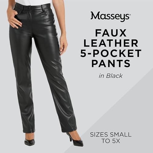 Masseys Women's Faux Leather 5-Pocket Pants2