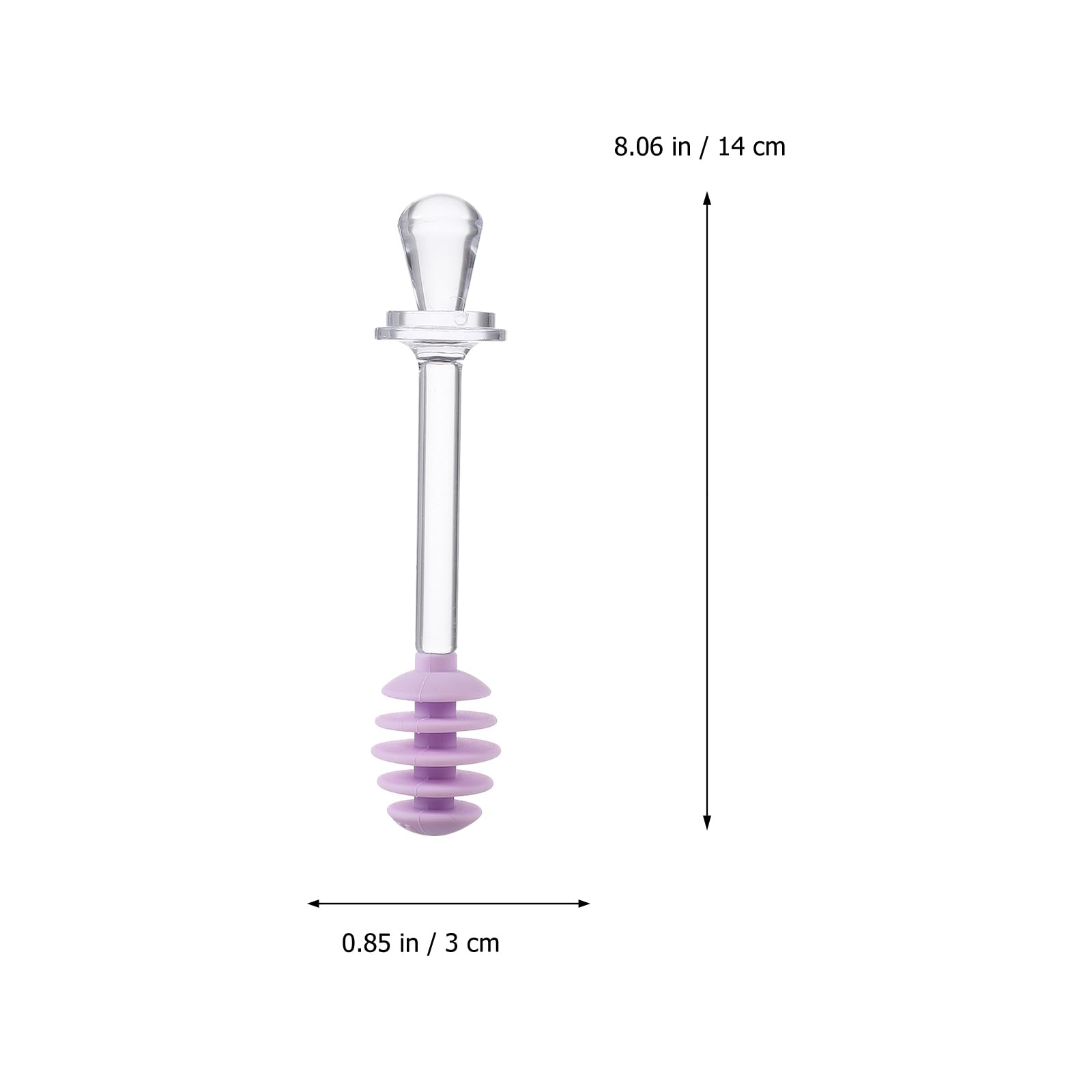 BESTOYARD Honey Stick Handle Coffee Stirring Fruit Stirring Rods Coffee Mixing Stick Silicone Stir Stick Stirrer Beverages Honey Jar Stick Purple Honey Spoon Plastic Cocktail re-usable